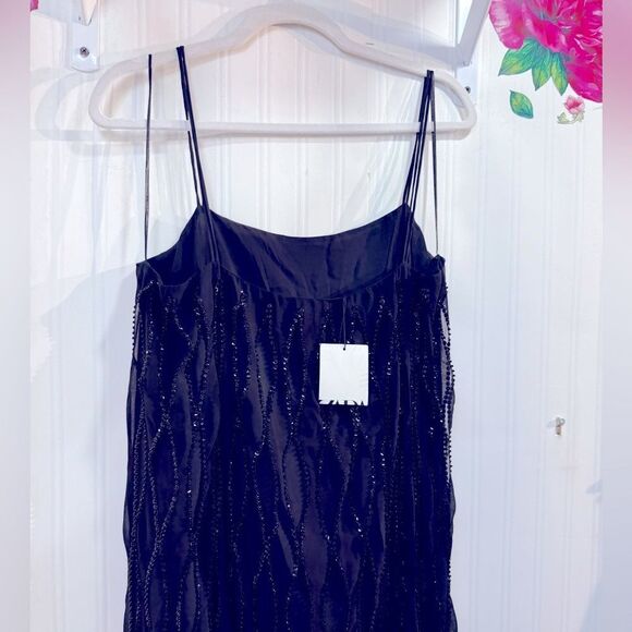 NWT ZARA ZW COLLECTION SEQUINNED
DRESS WITH FRINGE SZ M-L - Picture 7 of 11